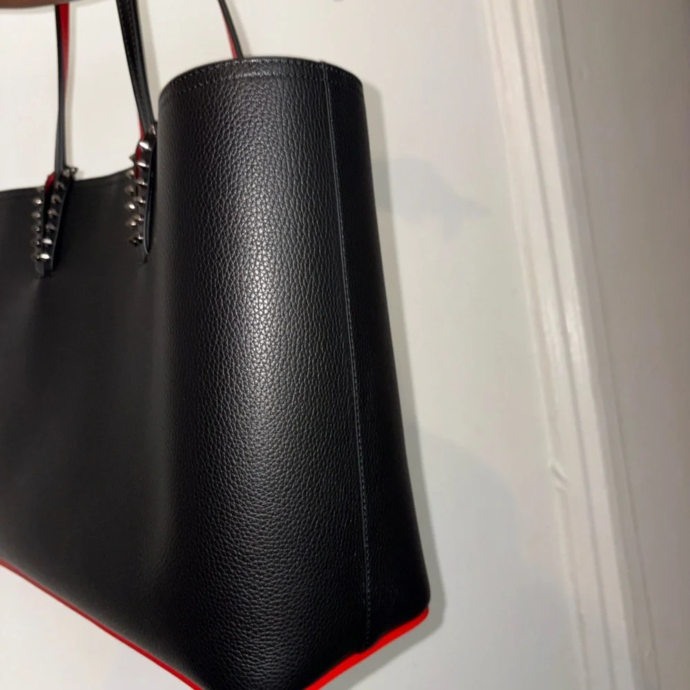 Christian Louboutin Cabata Studded Tote — Black & Signature Red — Brand New